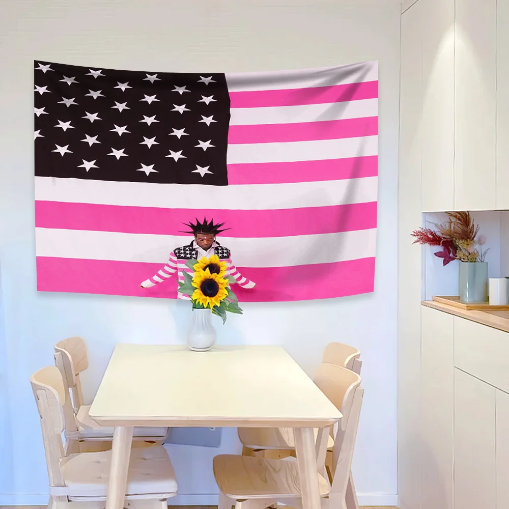 90X150 سنتيمتر ليل عوزي الشريط الوردي Vert الورك البوب مغني الراب الموسيقى الفن العلم نسيج الجدار الشنق غرفة نوم بار ديكور الغرفة الجمالية #2