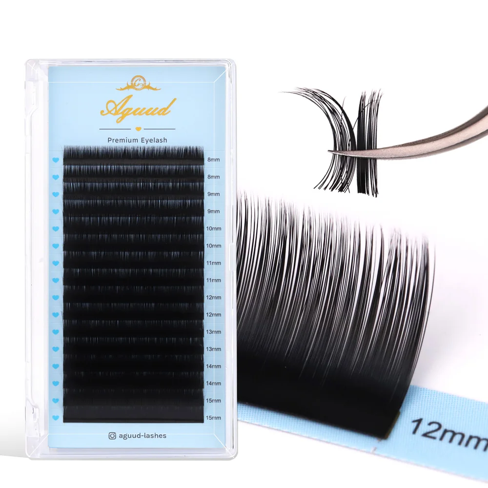 Aguud B J  C D Curl Individual Eyelash Extension Classic Lashes Extensions Trays Wholesale Matte Black Soft Mink Faux Eyelashes