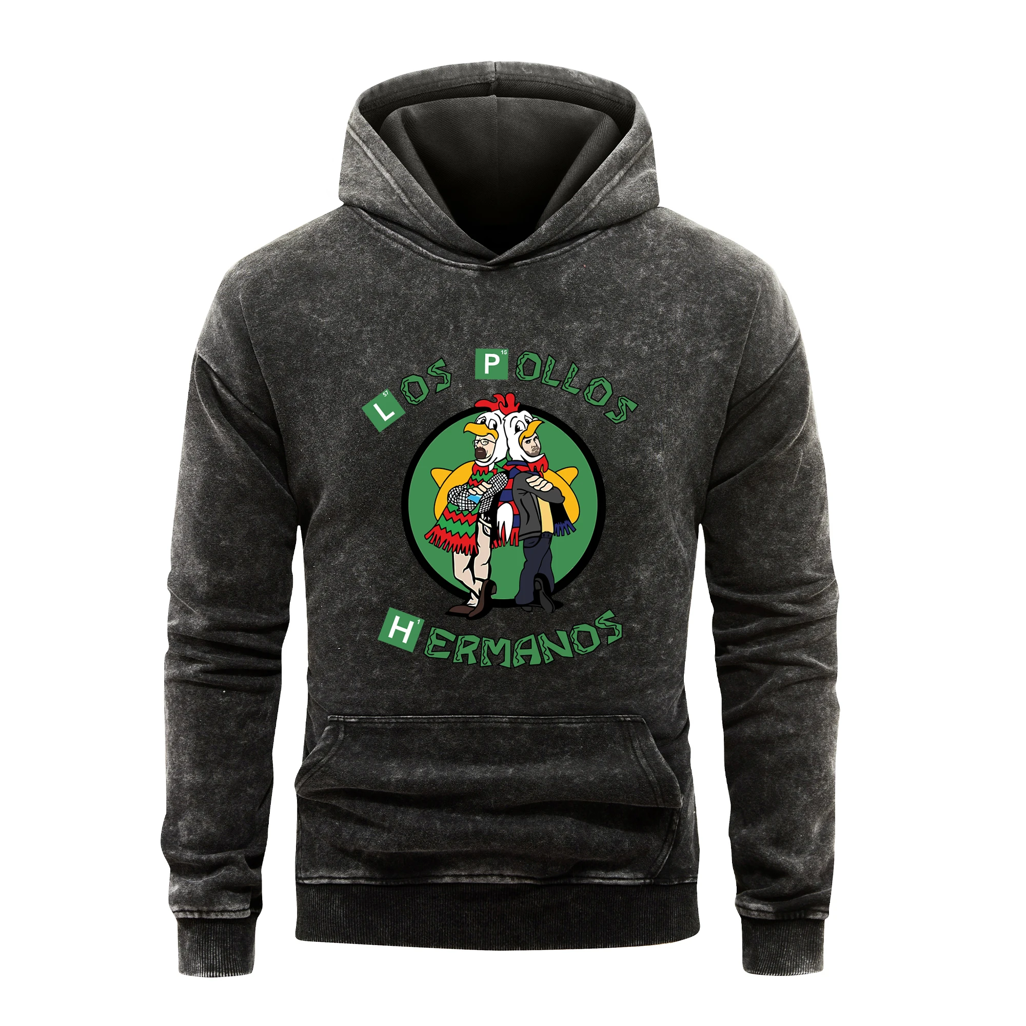 

Two Chicken Brothers Hoodies Men Vintage Washed 100%Cotton Simple Comfortable Pullover M-XXL Street Soft Fleece Warm Clothes
