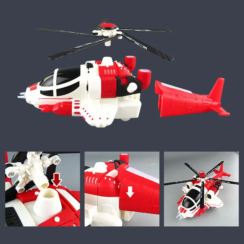 Cartoon Electric Transforming Aircraft Toys Universal Walking 360 Degrees Rotating Dazzling Colour Lights Music Children Toys