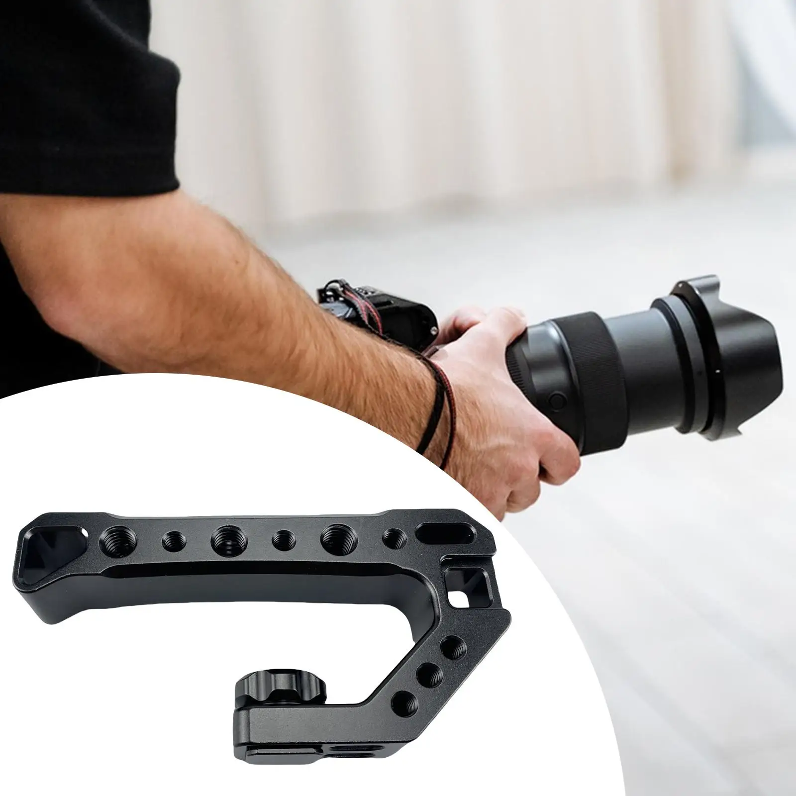 مقبض علوي لكاميرا DSLR سهل التركيب مرفق كاميرا عالمي من الألومنيوم #4