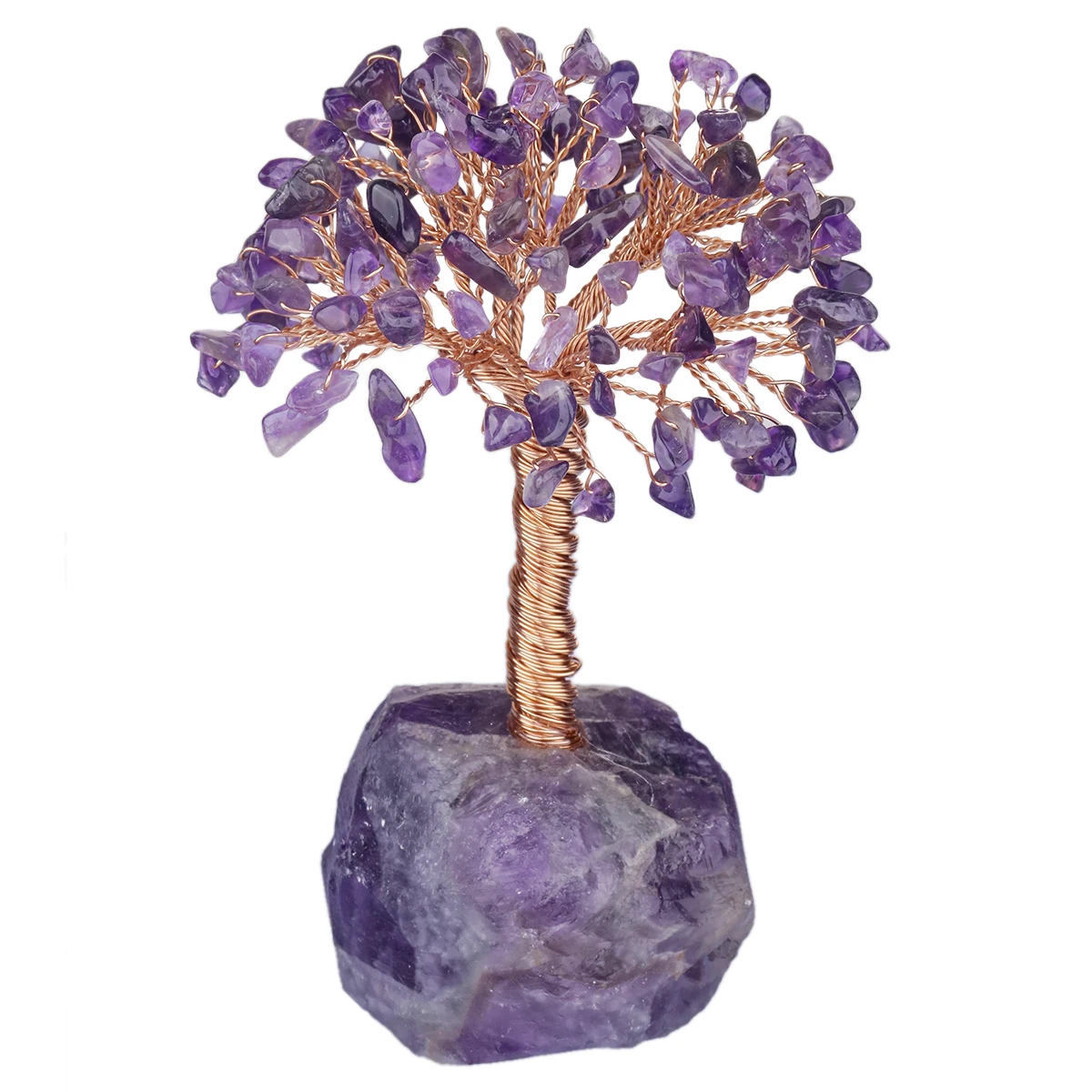 

Natural Crystal Tree With Rough Stone Base Bonsai Lucky Money Tree Fengshui Home Decoration For Wealth and Luck