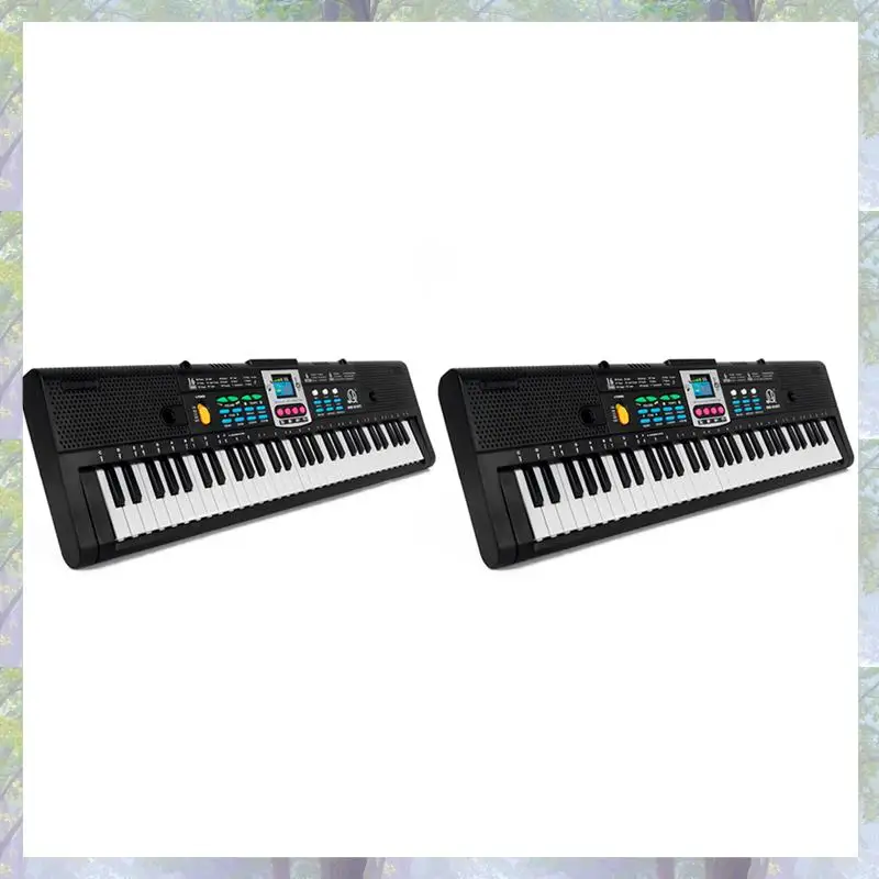 2X MQ 61-клавишное электронное пианино, цифровая музыка, электронная клавиатура, музыкальный инструмент, подарок с микрофоном