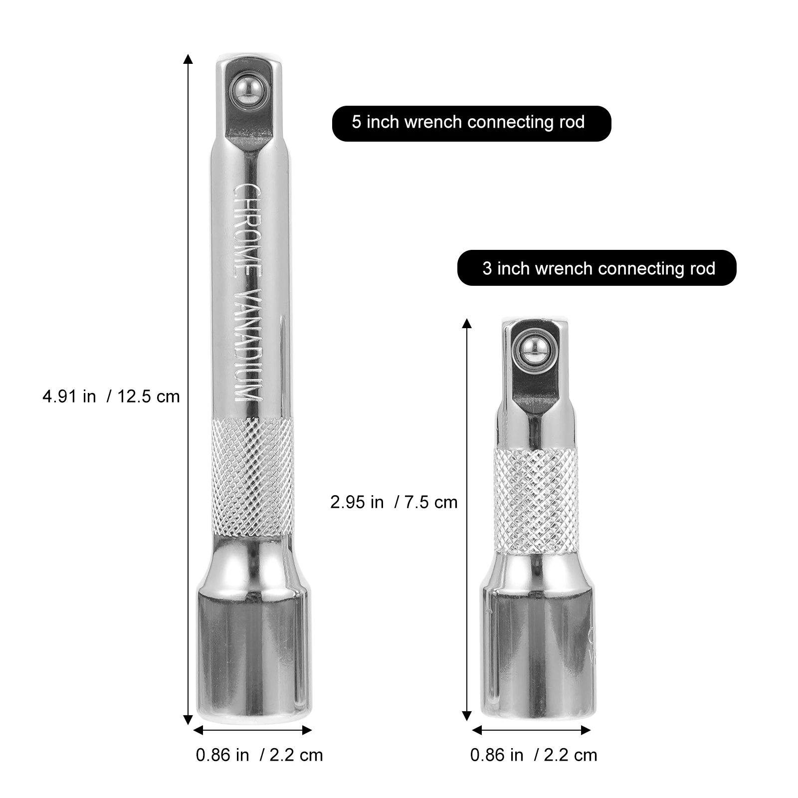 

4Pcs Ratchet Wrench Connecting Rods Stable Smooth Surface Safe Use Home Repair Electric Wrench Extension Rod Tool