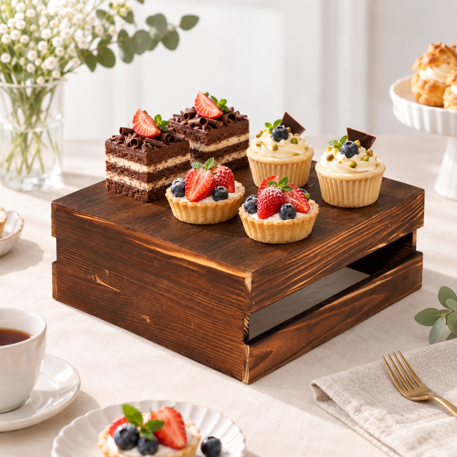 8개 세트의 빈티지 스타일 디저트 진열대, 칠판형 라벨 - Display Risers Set 리뷰 및 가격
