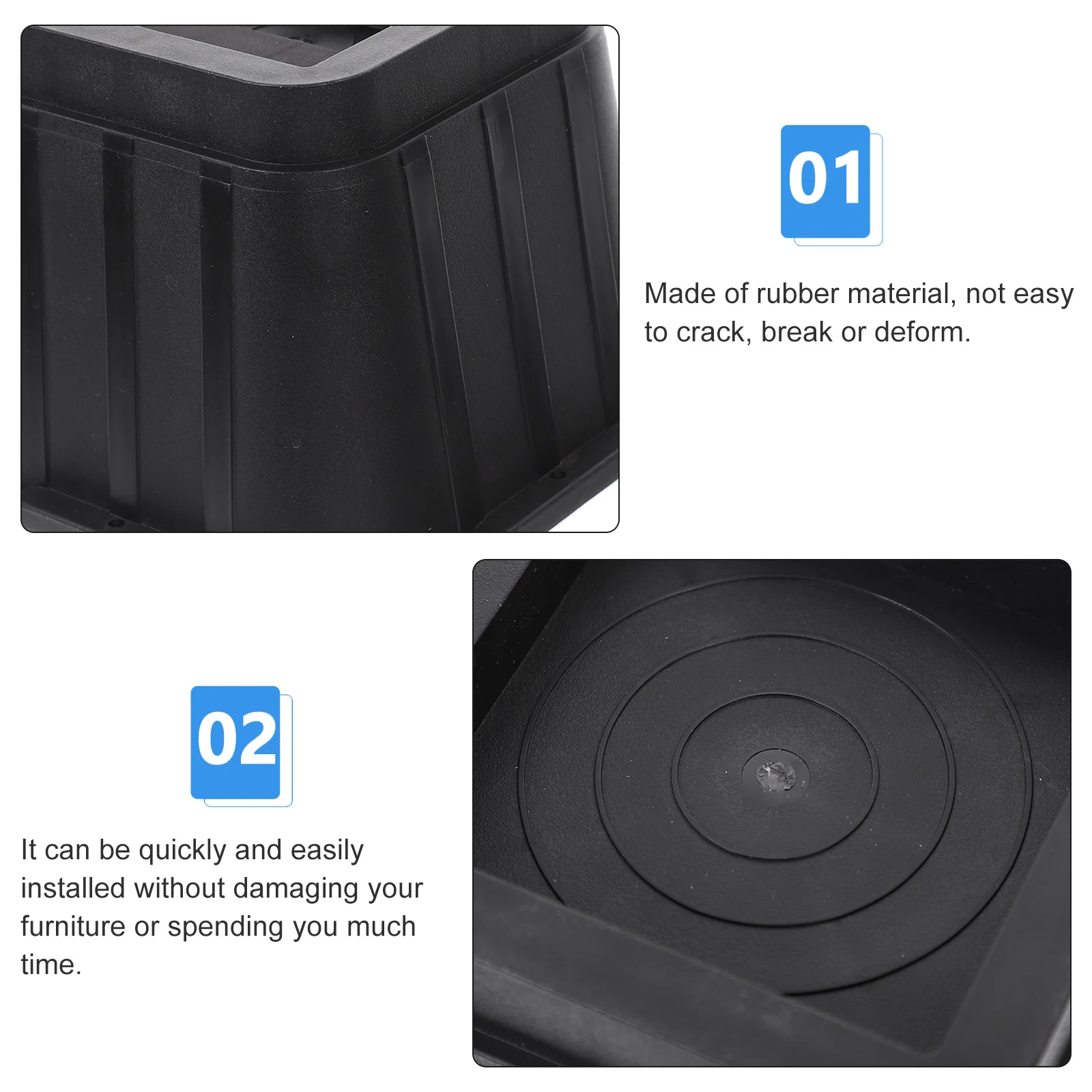 4 Sets niture Feet Pads Levelers Rubber Stoppers Prevent Sliding Chair Mats Bed Risers Table Protectors Hardwood Floors