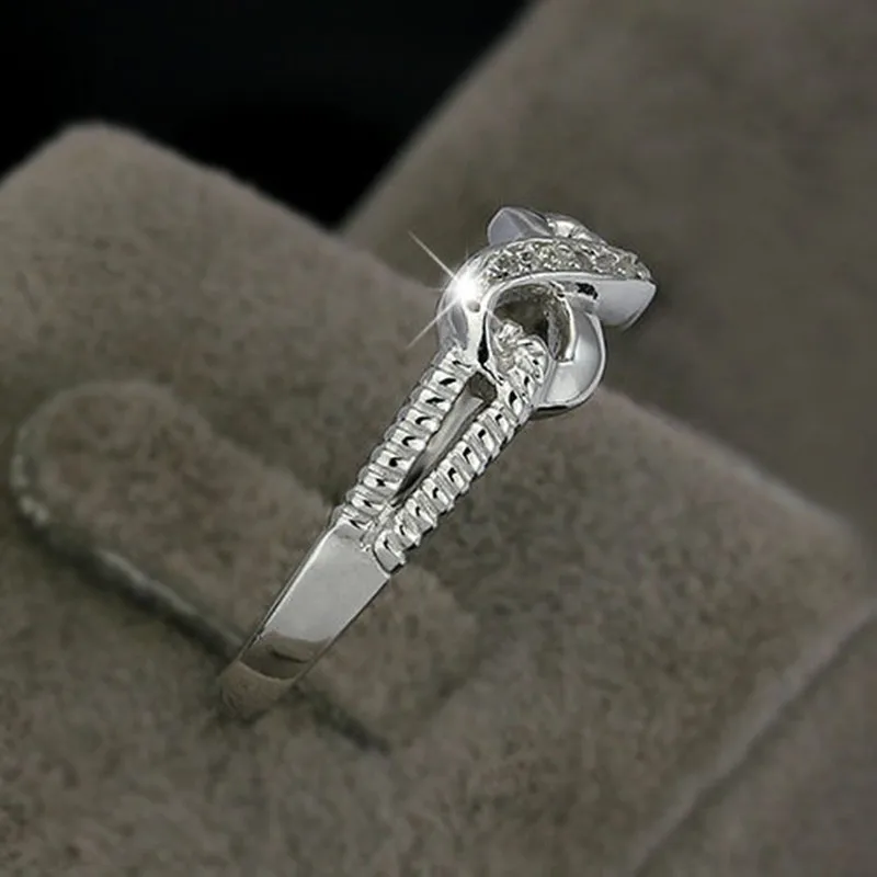 Lucky Letters 8 Shaped Rings For Women Real 925 Sterling Silver Color AAA Cubic Zirconia Eternity Jewelry Kobiecy prezent ślubny — zdjęcie 5