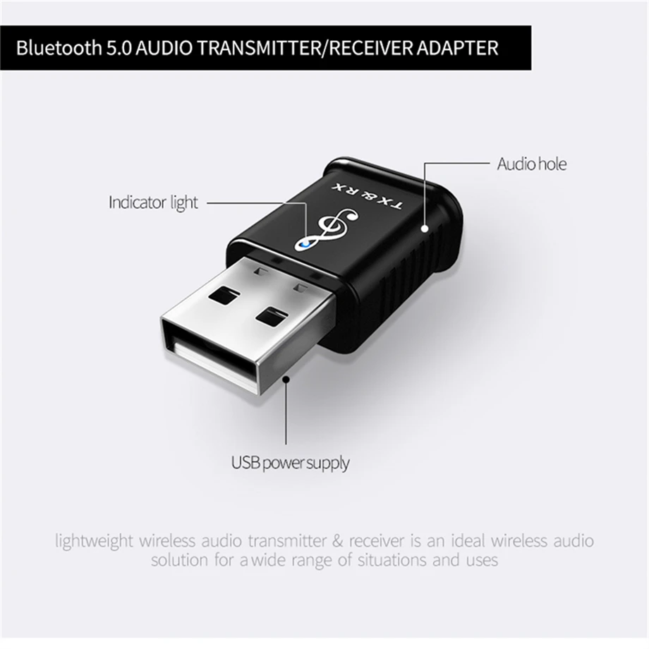 USB Bluetooth 5.0 Adapter Thu Phát 3.5Mm AUX Stereo Không Dây Bluetooth Adapter Dành Cho Tai Nghe Không Dây MP4 MP3 Dongle