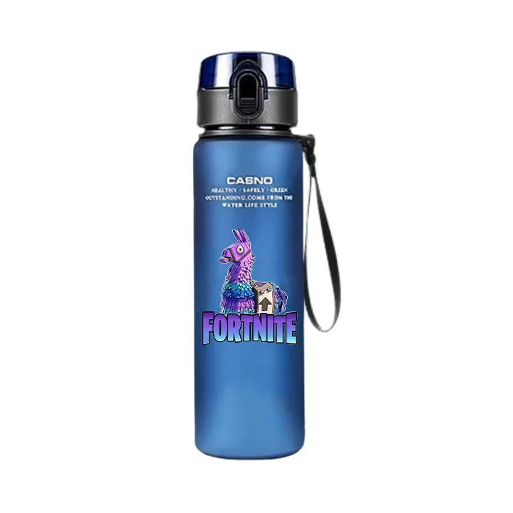 Fortnite Outdoor 560 ml Wasserbecher aus schwarzem Kunststoff, lichtbeständig, Cartoon, großes Fassungsvermögen, für Camping, tragbar, für Reisen,