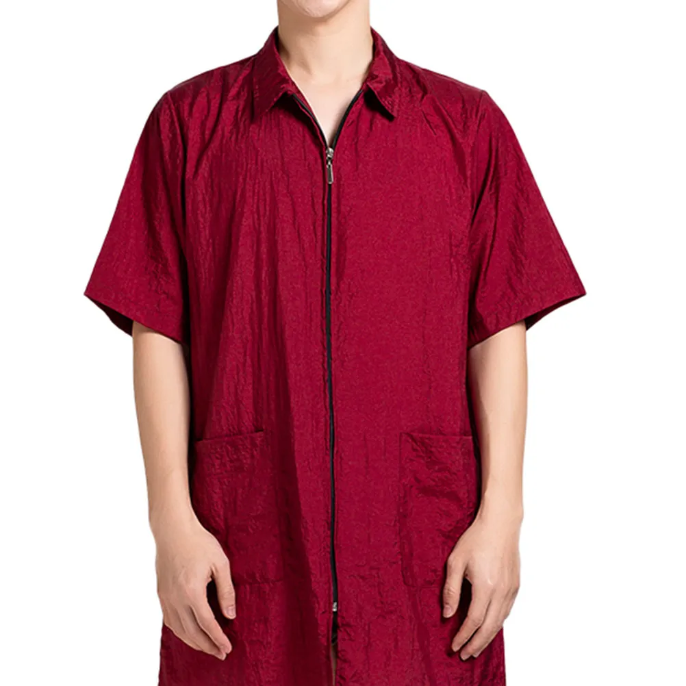 

Водонепроницаемая легкая рубашка с коротким рукавом и отложным воротником для окрашивания волос, с карманами, для женщин и мужчин, для салонов и ресторанов