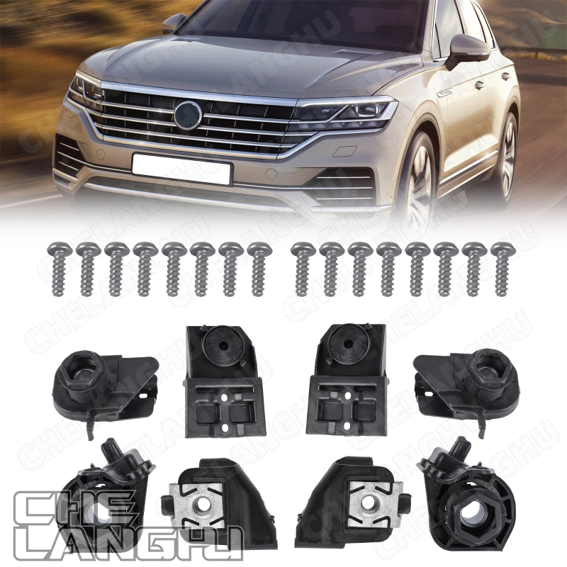 Front Headlight Repair Kit Fit For VW Touareg CR7 2019 2020 2021 2022 2023 2024 2025 Car Screw Fittings 761998225 761998226
