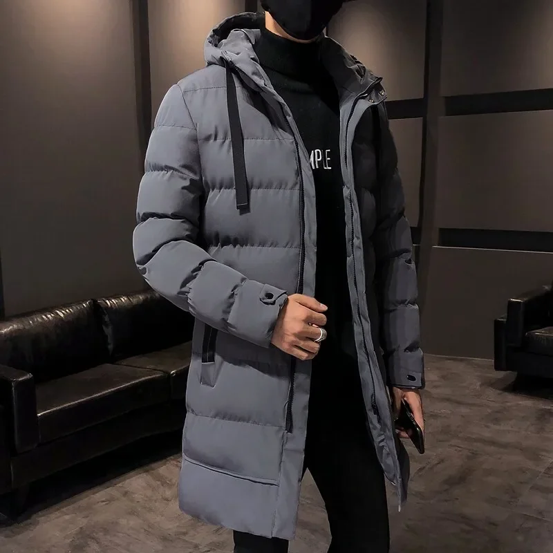 Men Winter Jacket Plus Long Warm Thick Hood Parkas Jacket Coat Men Autumn Outwear Outfits Classic Windproof Pocket Parka Men