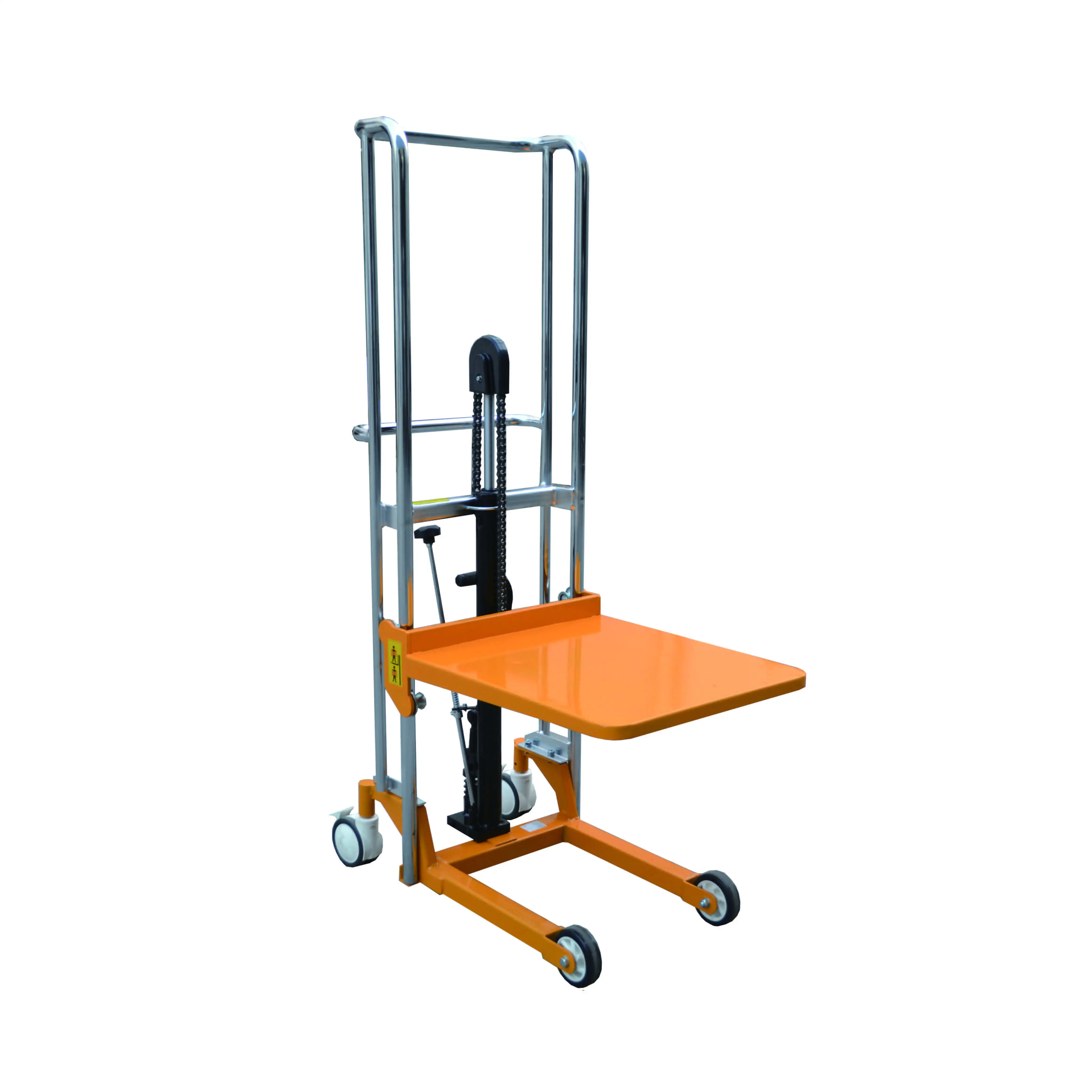 

Giant Move 400kg Manual Hydraulic Hand Pallet Stacker With Platform, Portable Fork Lift Foot Work Positioner