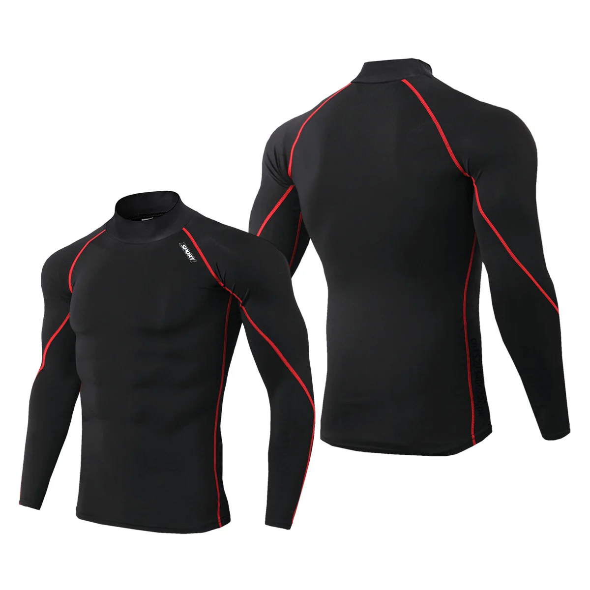 Compression Sport T-shirt Man Running Long Sleeve T Shirt Elastic Fitness Athletic Tee Gym Workout Sportwear Top image 4
