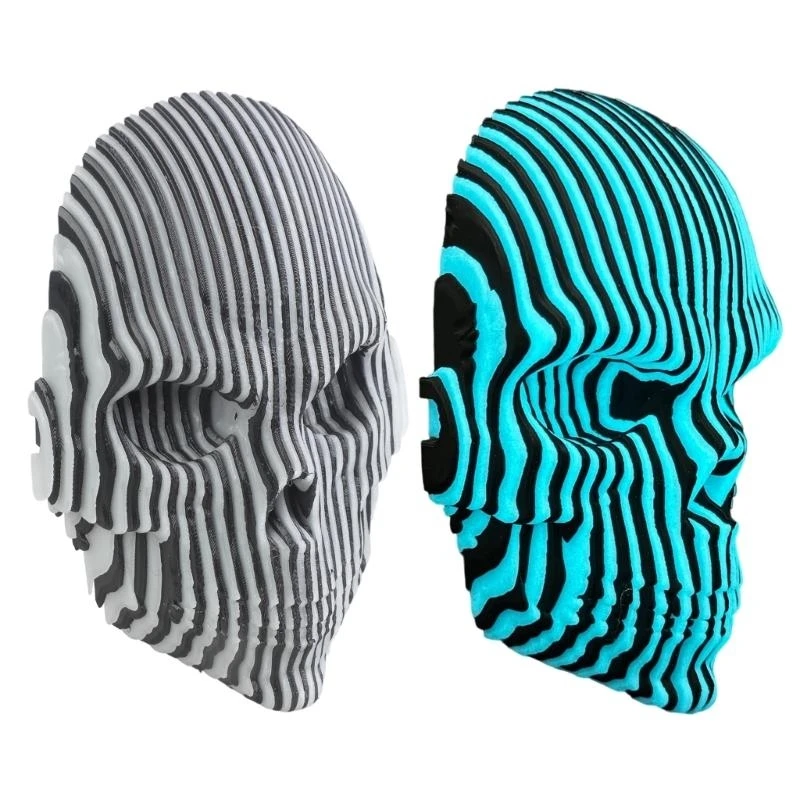 

Twistable Printed Skull Model Modular Split Structure For Glowing Home Art Display Desk Decors 15UB