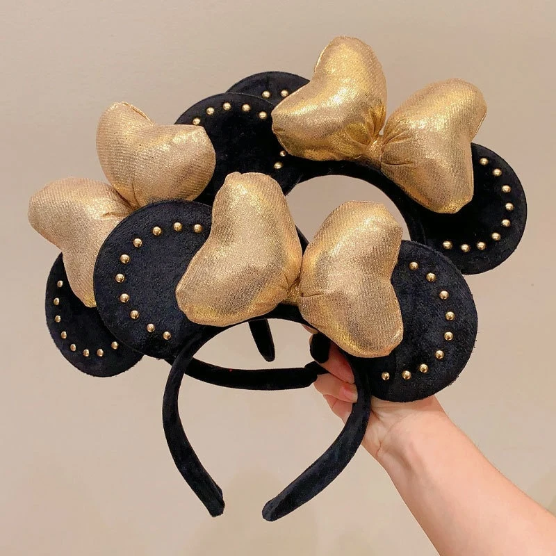 2025 Disney Classics Mouse Ears Headband Girls And Kids 5 Inch Polka Dot Bow Hairdband Holiday Party Travel DIY Hair Accessories