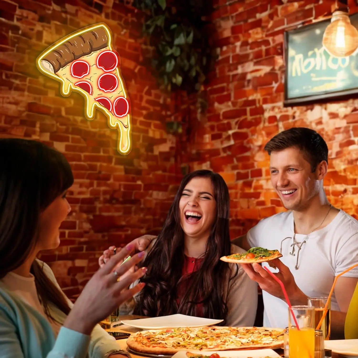 Pizza Neon Sign USB UV Printed Led Neon Light for Restaurant Pizzeria Food Truck Bedroom Decorations Neon Personnalisé Gift