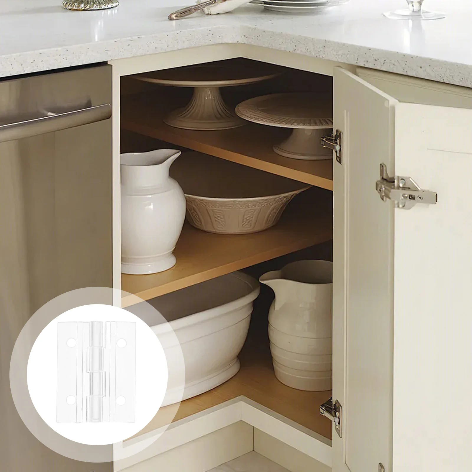 

2Sets Clear Acrylic Folding Hinges Durable Decorative for Furniture Aquarium Covers Easy to Install Clear Folding Hinges