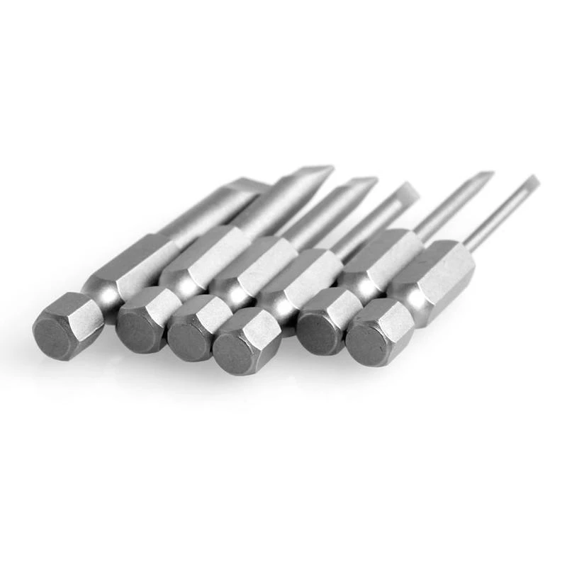 

Y1AD 6Pcs/Set 50mm 2.0-6.0mm Flat for Head Slotted Tip Screwdrivers Bits