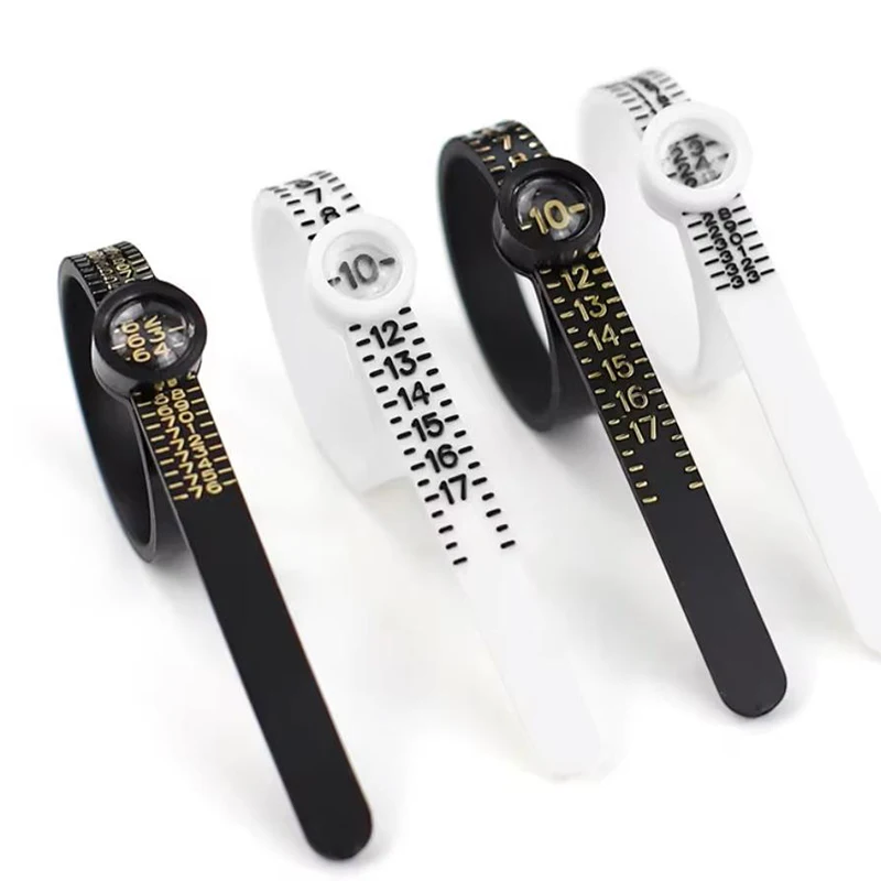 UK/US/EU Size Ring Sizer Measure With Magnifier Finger Gauge Genuine Tester Finger Coil Ring Sizing Tool