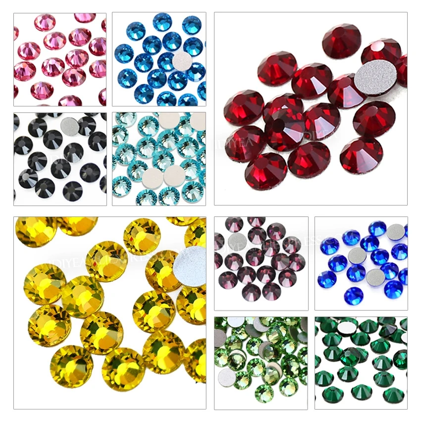 Multi colors SS3-SS30 Non Hot Fix Rhinestones flat back crystal strass glitter stone for DIY manicure 3D nail art fabric garment