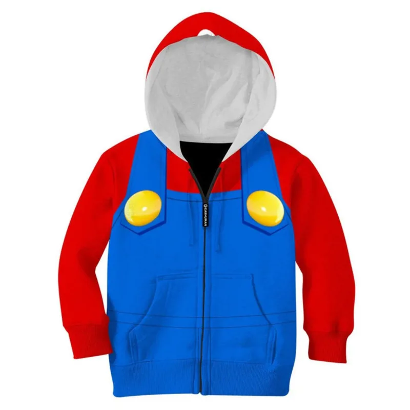 Super Marios Bros Cosplay felpa con cappuccio uomo donna modello stampato Costume Casual primavera e autunno Halloween Party Clothes Tshirt