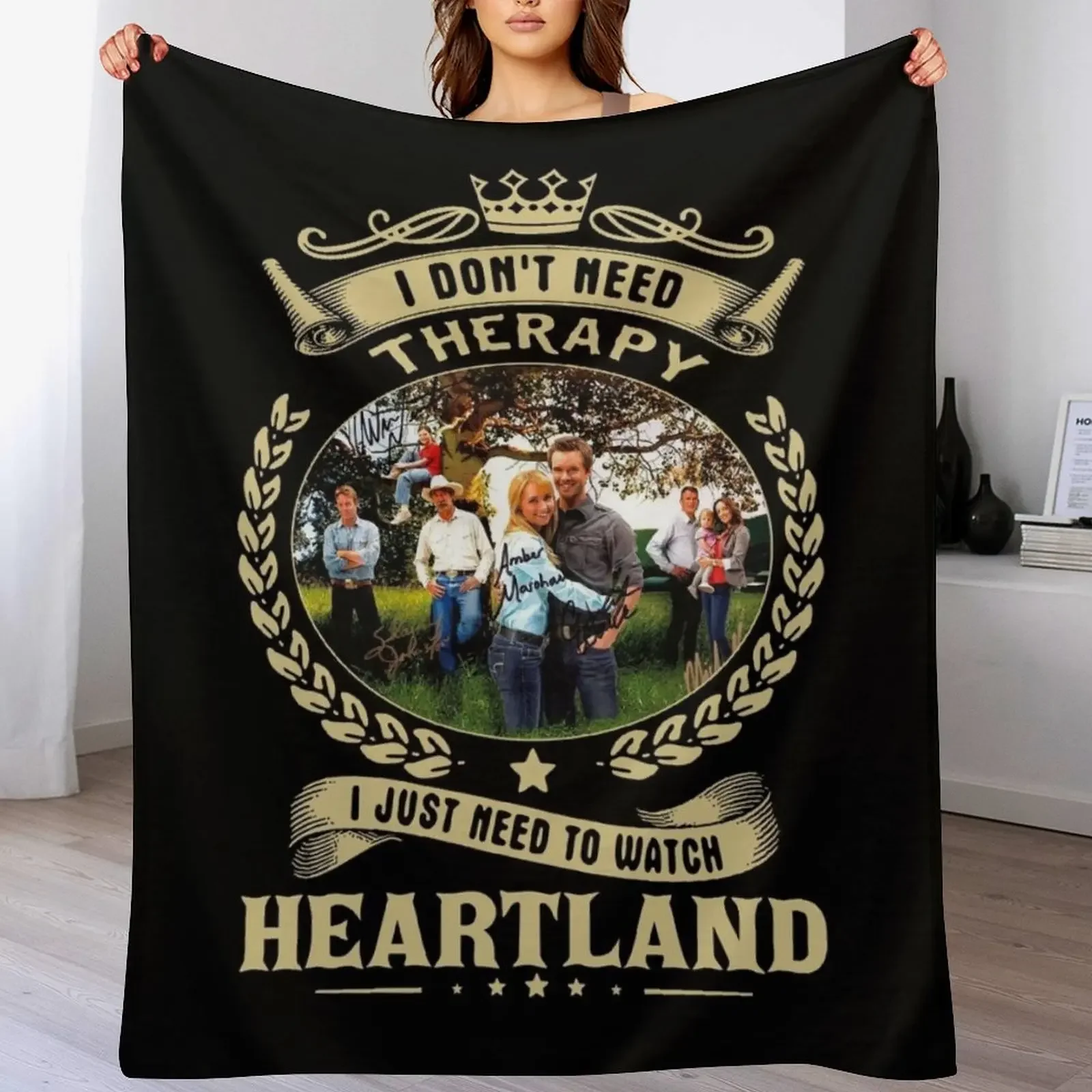

I don’t need Therapy I just need to watch Heartland Throw Blanket sofa bed funny gift Softest Camping Blankets