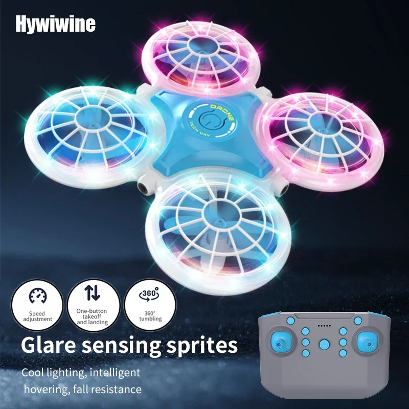 RC Mini Stunt Drone 4CH Induction Obstacle Avoidance Fight LED Light Remote Control Headless Aircraft Outdoor Kids Toys Boy Gift