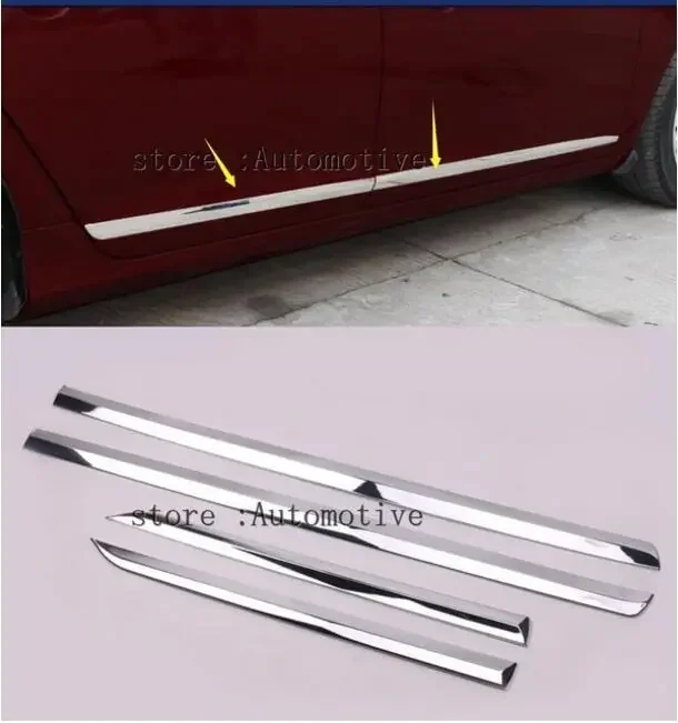 

For Volvo S60 2014 2015 2016 2017 Chrome Side Bottom Door Body Molding Cover Trims Protective Frames Car Accessories 4Pcs