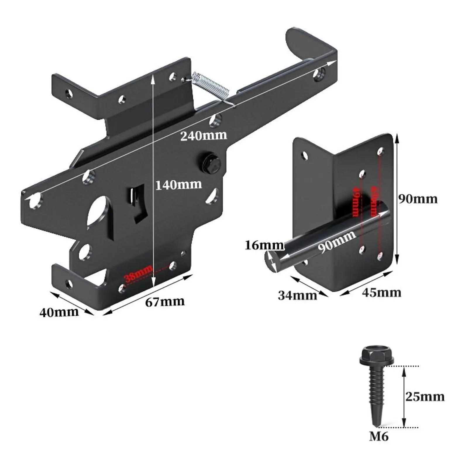 

Усиленный самозащелкивающийся замок для ворот из углеродистой стали, надежный дверной замок для сада, бассейна, двора, склада