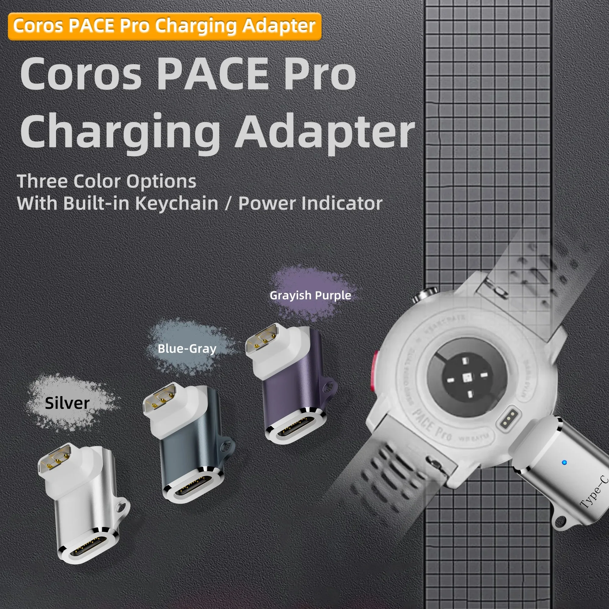 Type C Charging Adapter for COROS PACE Pro Smartwatch USB C Charger Connector Converter for COROS Pace Pro