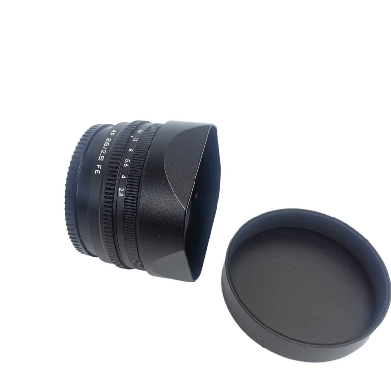 Design für Viltrox 26mm f2.8 EVO Nikon Z / Sony E-Mount (FE) Objektiv – Aluminium-Bajonett-Quadrat-Gegenlichtblende mit Metallkappe – Detail 5