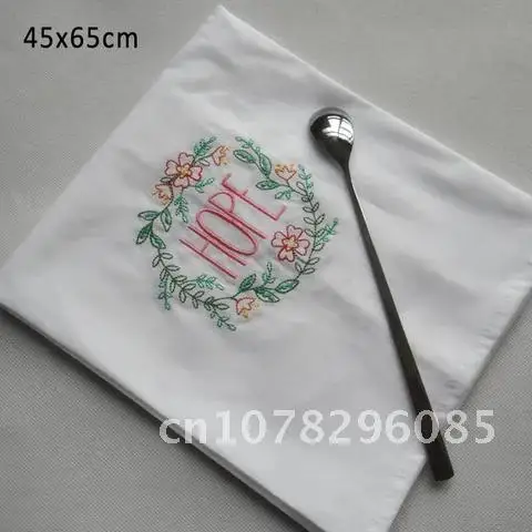 1pcs Cotton Tea Towel Embroidered Kitchen Towels Multi Purpose Dining Table Mat for Party Decorate Wedding Cloth Napkins