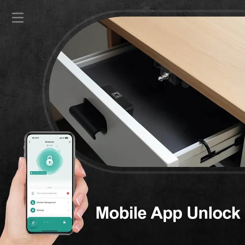Tuya Bluetooth Smart Cabinet Door Lock,App Remote Control Monitoring,Keyless IC Card Unlock Door Locker Furniture Drawer Lock