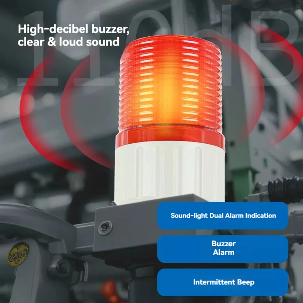 CNTD CLE‑70 Tower Warning Light LED Buzzer Alarm Beacon Rotate Strobe Flash Industrial Signal Lamp DC12V DC24V AC220V
