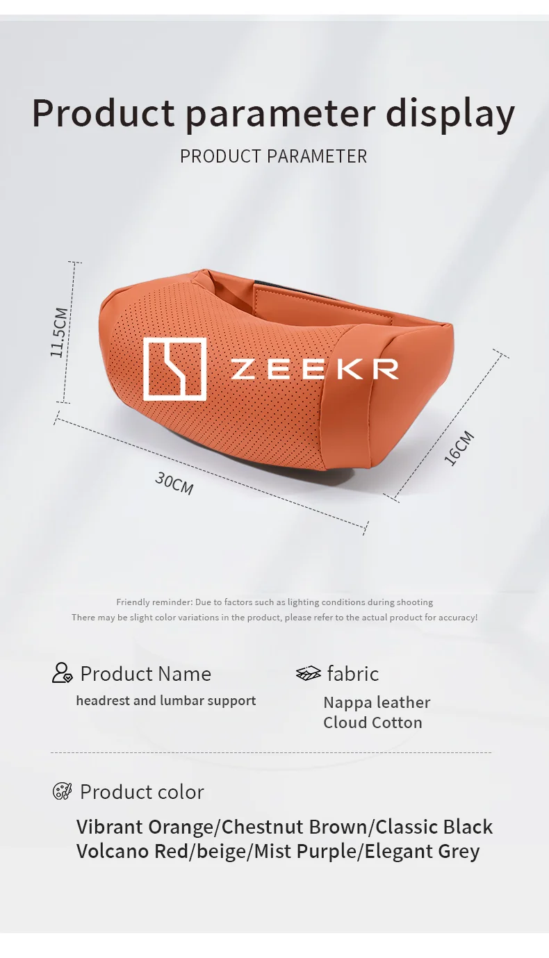 Für Zeekr X MIX 001 007 009 8X 9X 7X Atmungsaktive Auto-Kopfstütze Leder-Nackenstütze Sitz Atmungsaktives Weiches Nackenkissen oder Zubehör – Detail 13