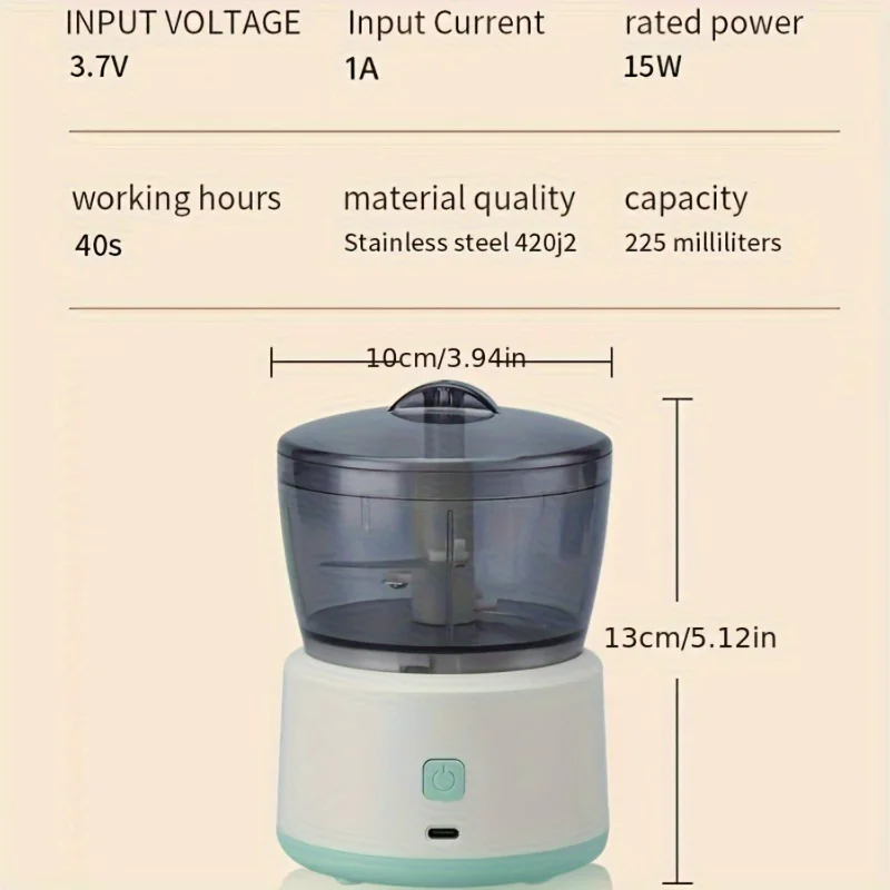

Multifunctional Food Processor - Cordless Meat & Vegetable Grinder, Chopper, Meat Grinder, Dicer - Portable Mini Food Machine