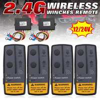 2 Set 2.4G 12V Digital Wireless Winch Remote Control Recovery Kit 4 Remote + 2 Receiver 100FT For Jeep SUV