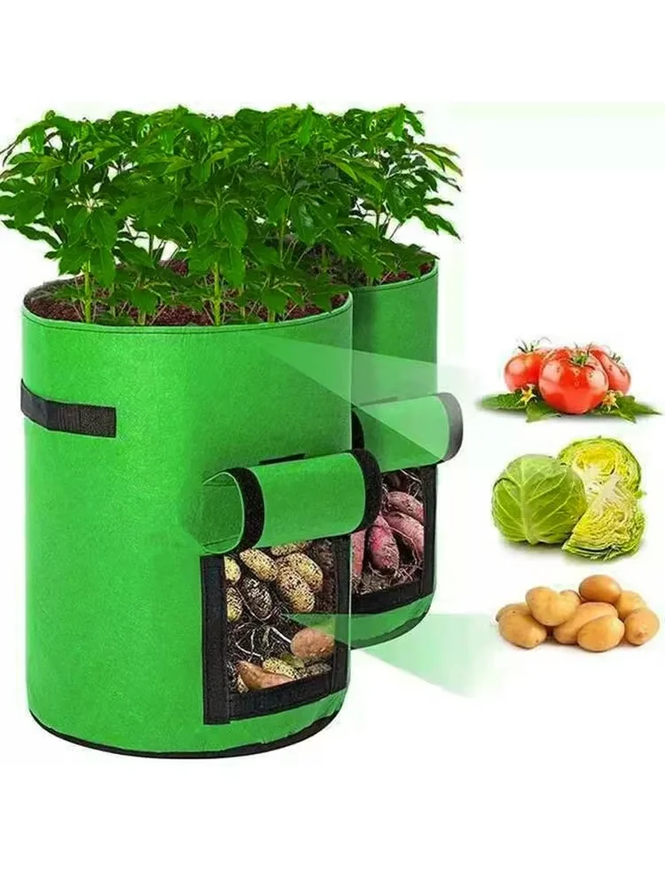 Large Diameter Vegetable Plant Seedling Bag Garden Felt Potato Planting Bag Non-Woven Felt Potato Growing Bucket