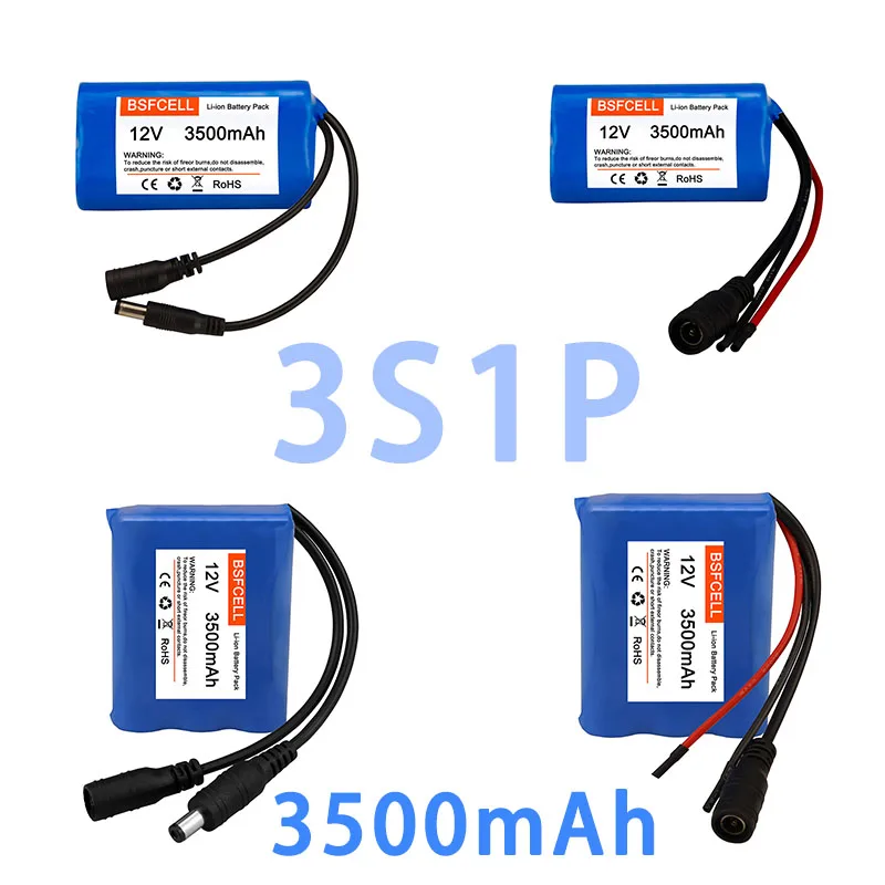 12V 3S1P-3S5P 3.5Ah 7Ah 10.5Ah 14Ah 17.5Ah Rechargeable Li-ion Battery Pack For Street lights 12V electrical appliances.