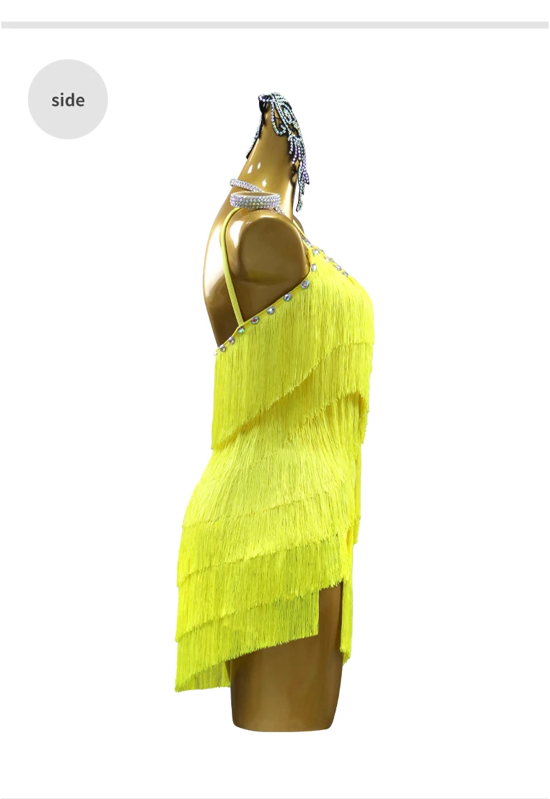 Ballsaal-Tanzkleid Party-Latin-Kostüm Sexy Wettbewerbskleidung für Damen Abendgarderobe 2026 Mädchen Fransen-Jumpsuit Samba-Tanzkleidung Rock – Detail 9