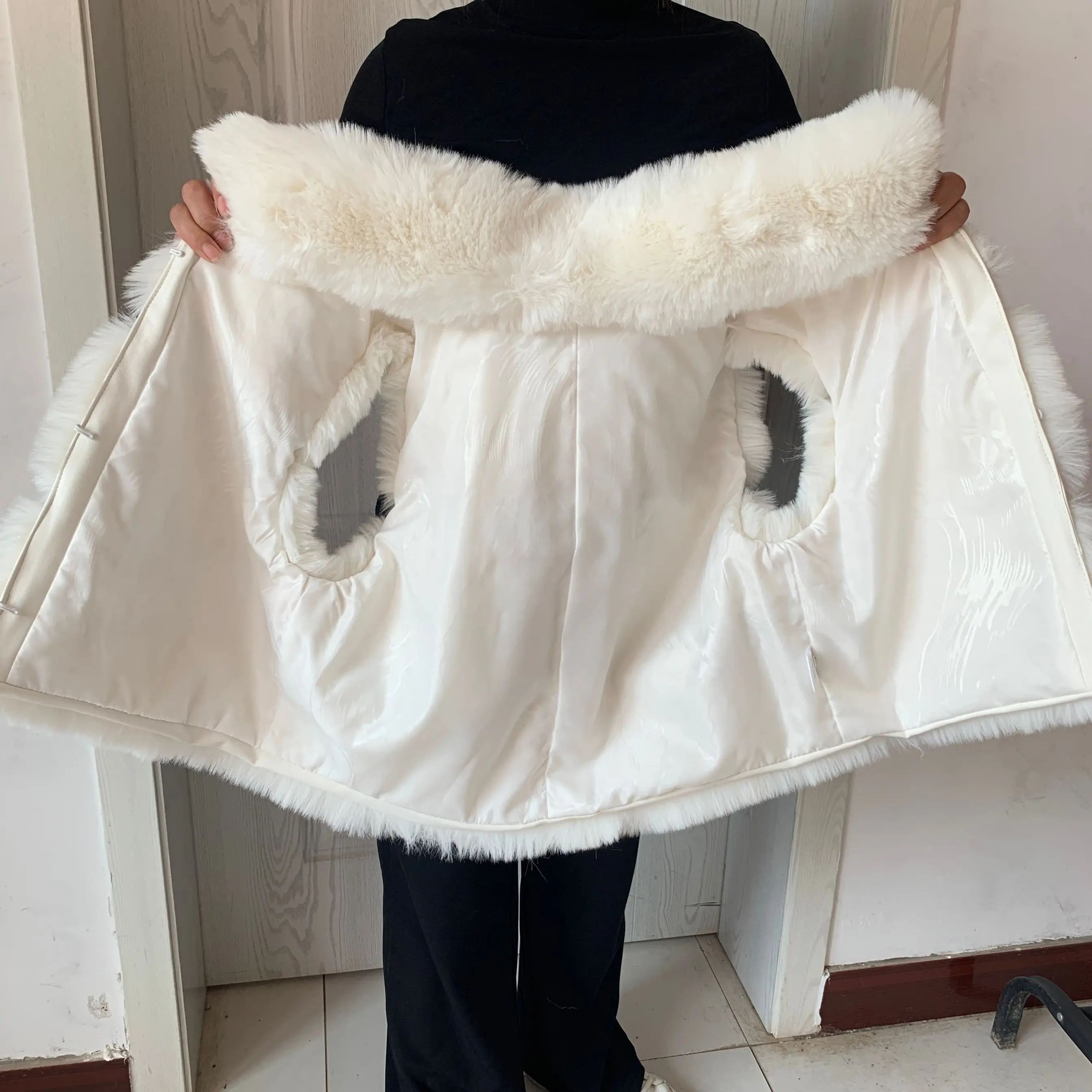 Women's faux fur vest short plus stand collar fashion autumn-winter women fur vest fluffy artificial fur jacket
