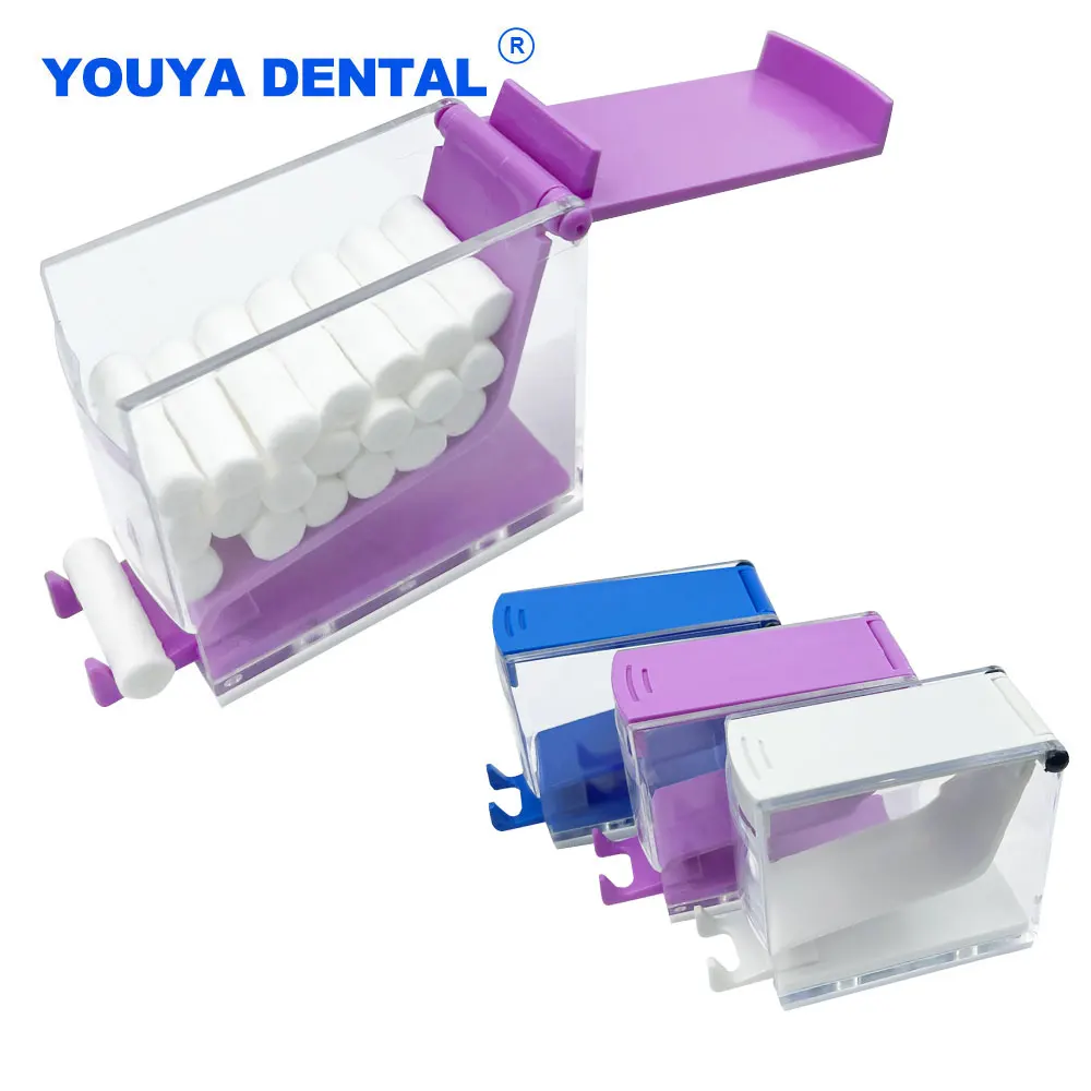 Dental Cotton Roll Dispenser Cotton Holder Press Type Storage Box Organizer Dentist Clinic Container Dentistry Supplies