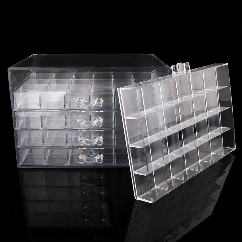 120 Lattices Decor Art Nails Organizer Plastic Earrings Storage Box Jewelry Case Ring Container 5 Layers Ear Stud Display Tray