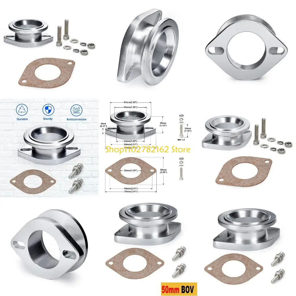 

547B Upgraded BOV Bypass Flange set Aluminium BOV Bypass Flange Adapter Simple Installation for SSQV Blow Engine Power