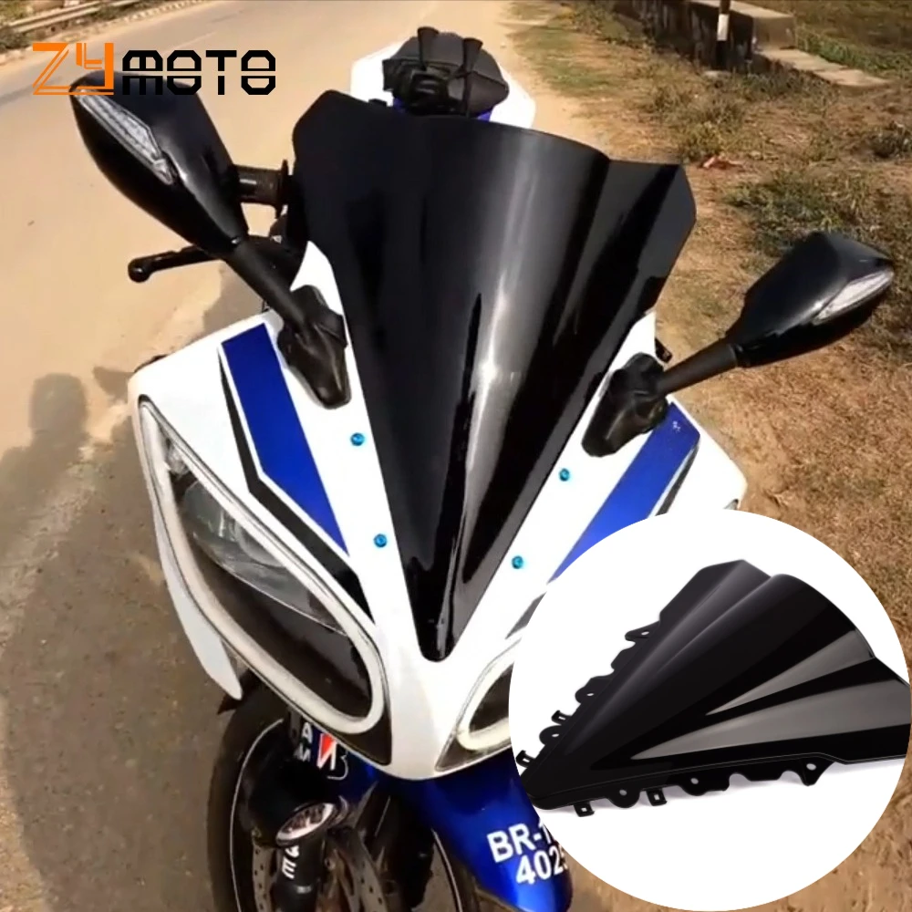 

Motorcycle Double Bubble Windscreen Windshield Wind screen shield Deflector For YAMAHA YZF R15 YZFR15 YZF-R15 2014 2015 2016