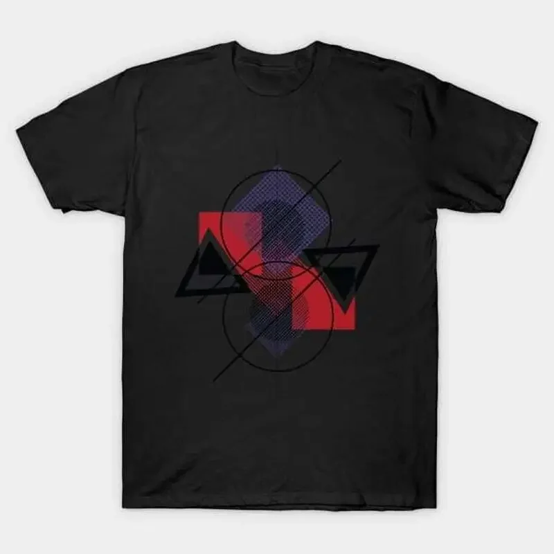 Abstract Geometric Art T Shirt S 5XL Fast Shipping