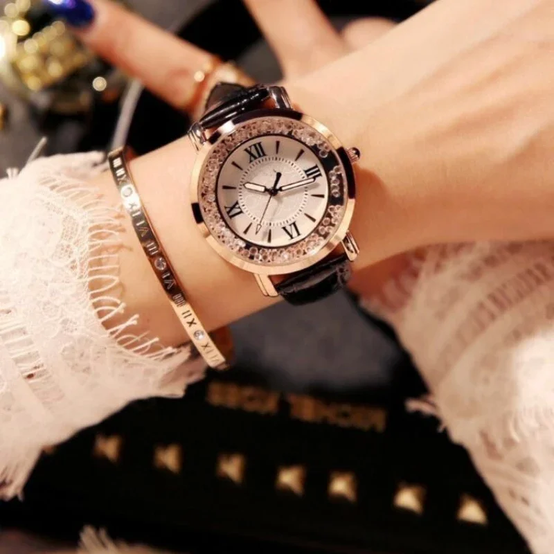 Trend Women\'s Watch Light Luxury Fashion Quartz Watches, Fashion Leisure Student Simple Belt Roman Numeral Quartz Wristwatches