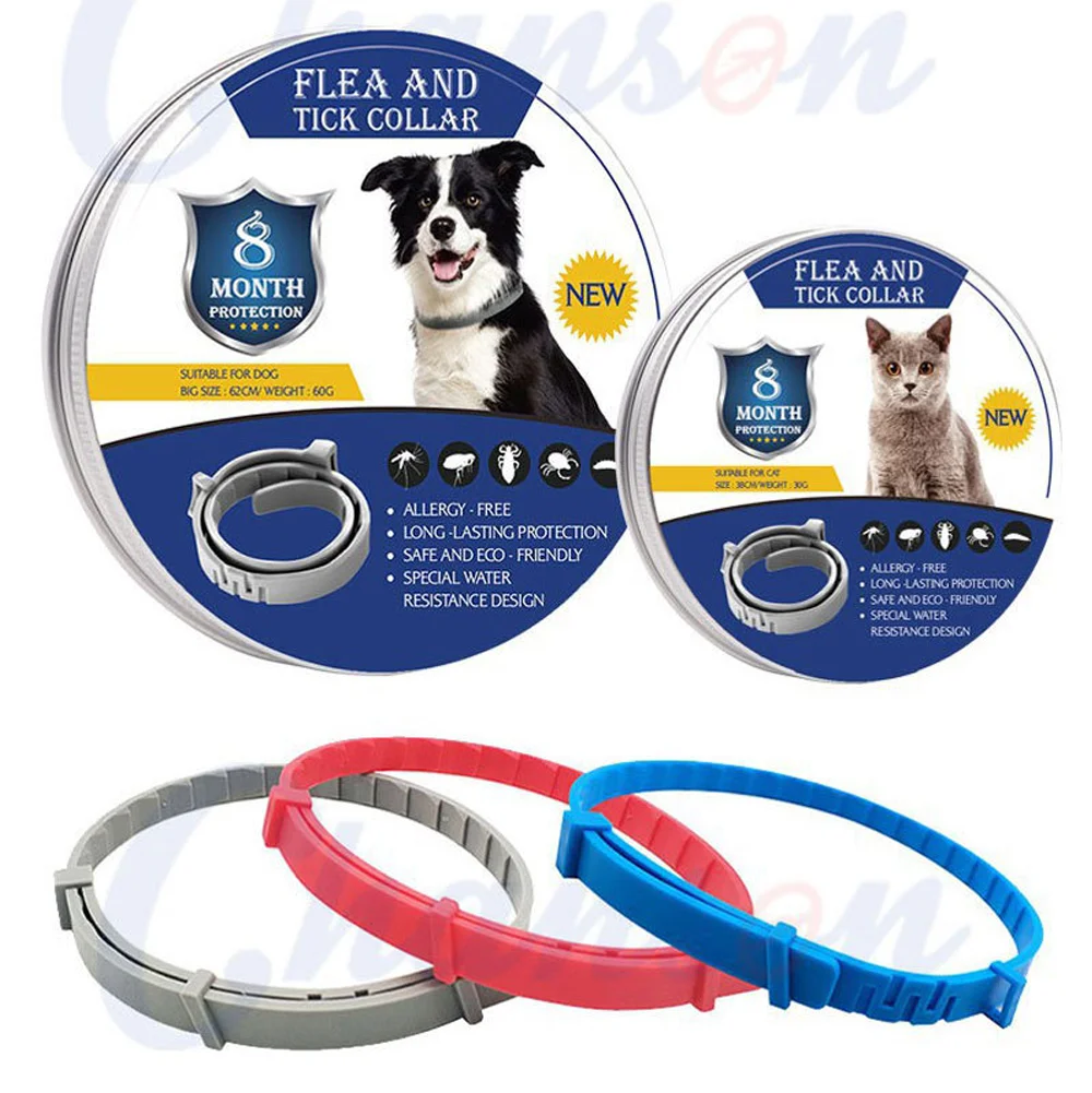 Flea,Tick & Lice Repellent Collar for Dogs&Cats– Adjustable Waterproof Pet Pest Control Collar with Natural Essential Oils