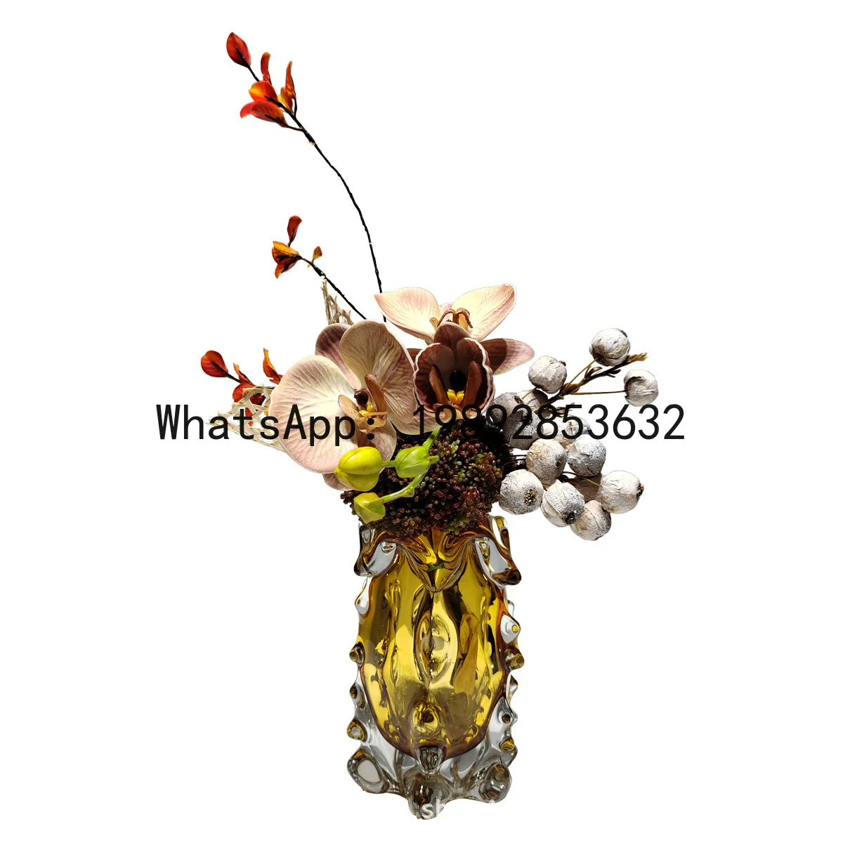 

PYJ Creative Simulation Floral Art Glazed Soft Decoration Home Fake Bouquet Decorative Ornaments - 2 pieces